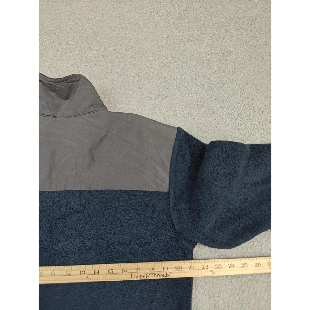 The North Face Jacket Mens Small Blue Gray‎ Polartec Fleece Full Zip Pockets